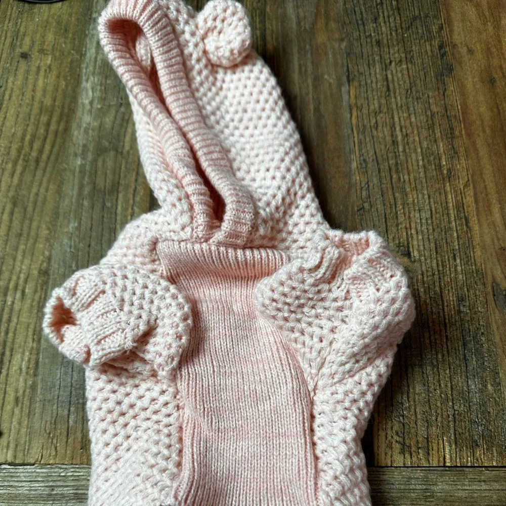 Cozy Pink Knit Sweater for pet dog